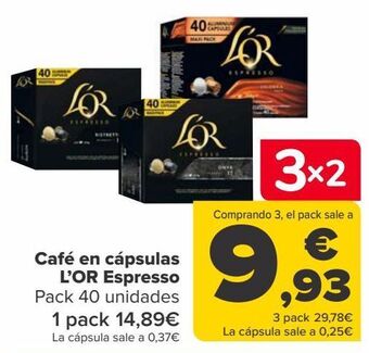 Carrefour Café en cápsulas l'or espresso oferta