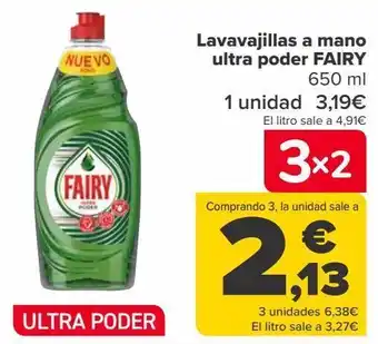 Carrefour Lavavajillas a mano ultra poder fairy oferta