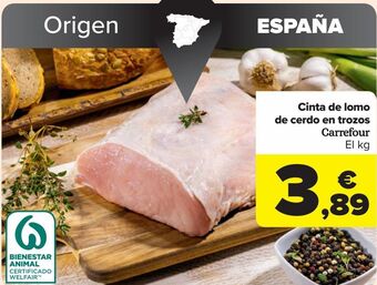 Carrefour Cinta de lomo de cerdo en trozos oferta