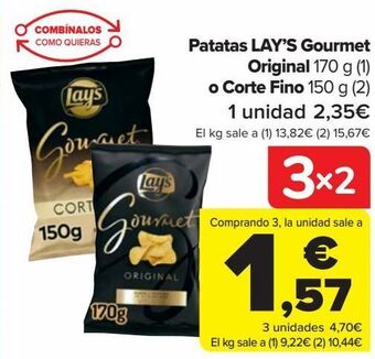Carrefour Patatas lay's gourmet original o corte fino oferta