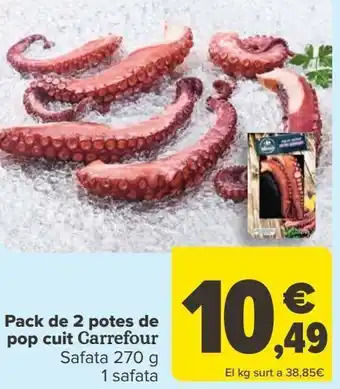 Carrefour Pack de 2 patas de pulpo cocido carrefour oferta