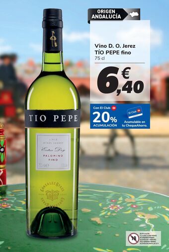 Carrefour Vino d.o jerez tío pepe fino oferta