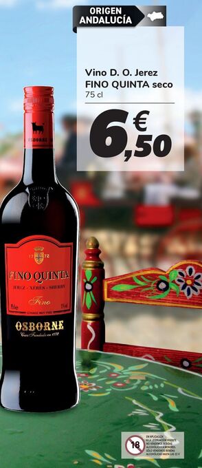 Carrefour Vino d.o jerez fino quinta seco oferta