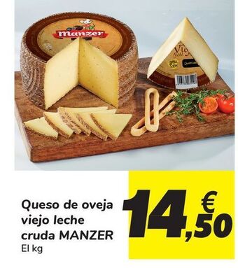 Carrefour Queso de oveja viejo leche cruda manzer oferta