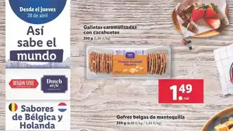 Lidl Galletas Caramelizadas Con Cacahuetes Gofres Belgas De Mantequilla oferta