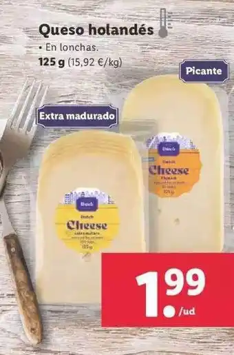 Lidl Queso Holandés oferta