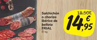 Carrefour Market Salchichón o chorizo ibérico de bellota frial oferta
