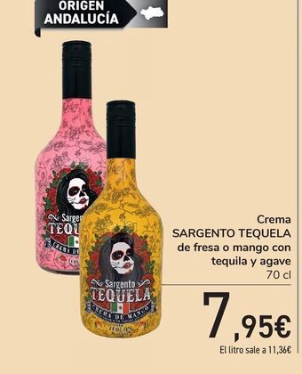 Carrefour Crema sargento tequela de fresa o mango con tequila y agave oferta