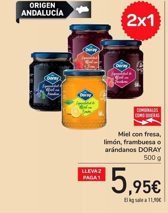 Carrefour Miel con fresa, limón, frambuesa o arándanos doray oferta