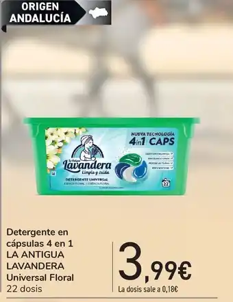Carrefour Detergente en cápsulas 4 en 1 la antigua lavandera universal floral oferta