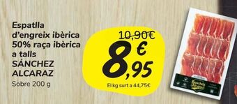 Carrefour Market Paleta de cebo ibérico 50% raza ibérica en lonchas sánchez alcaraz oferta