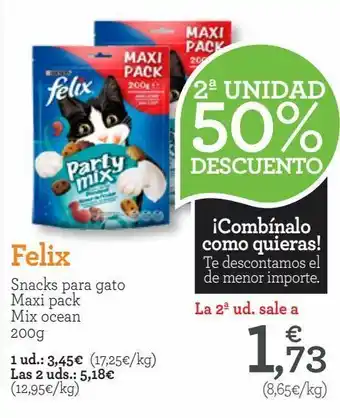TiendAnimal Felix snacks para gato maxi pack mix ocean 200g oferta