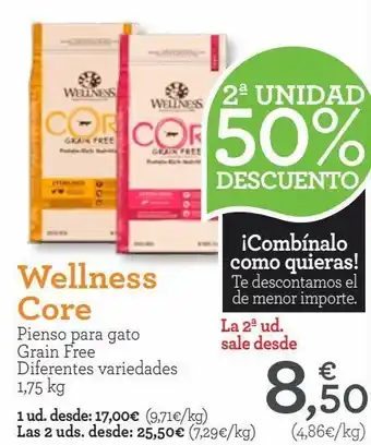 TiendAnimal Wellness core pienso para gato grain free diferentes variedades 1,75 kg oferta