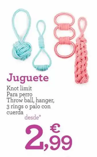 TiendAnimal Juguete knot limit para perro throw ball, hanger, 3 rings o palo con cuerda oferta