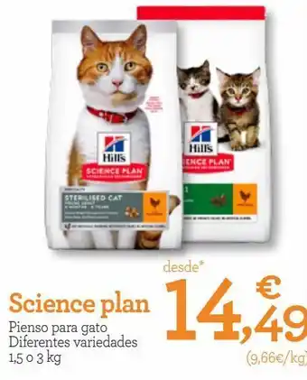 TiendAnimal Science plan pienso para gato diferentes variedades 1,5 o 3 kg oferta