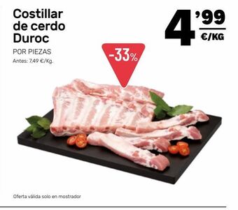 AhorraMas Costillar de cerdo duroc oferta