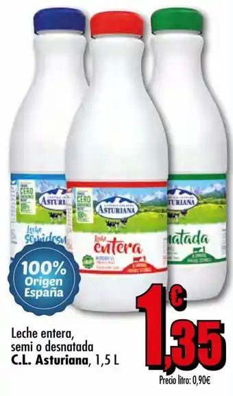 Unide Supermercados Leche entera, semi o desnatada asturiana oferta
