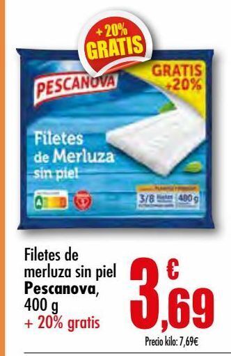 Unide Supermercados Filetes de merluza sin piel pescanova oferta