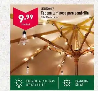 ALDI Lightzone Cadena Luminosa Para Sombrilla oferta