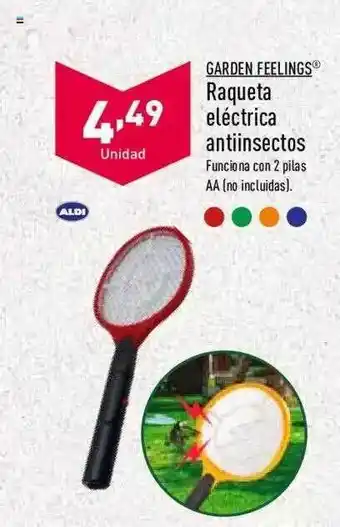 ALDI Garden Feelings Raqueta Eléctrica Antinsectos oferta