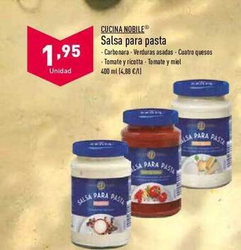 ALDI Cucina Nobile Salsa Para Pasta oferta