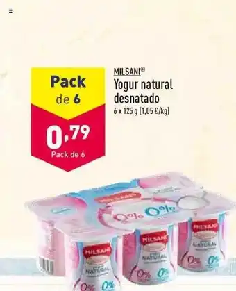 ALDI Milsani Yogur Natural Desnatado oferta