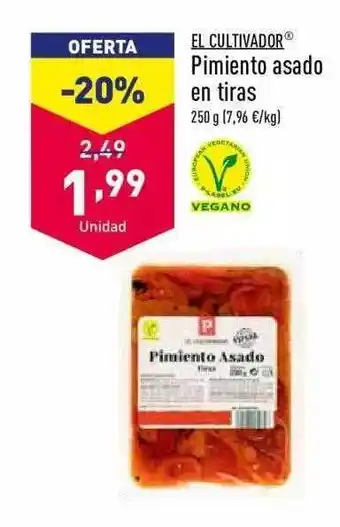 ALDI El Cutivador Pimiento Asado En Tiras oferta
