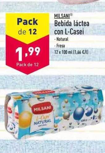 ALDI Milsani Bebida Láctea Con L-casei oferta