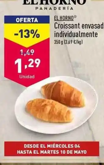 ALDI El Horno Croissant Envasado Indiviualmente oferta
