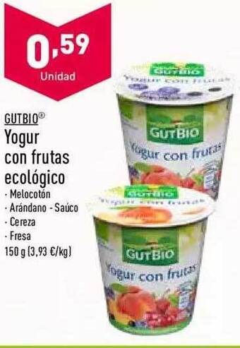 ALDI Gutbio Yogur Con Frutas Ecológico oferta