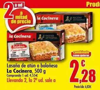 Unide Supermercados Lasaña de atún o booñesa la cocinera oferta
