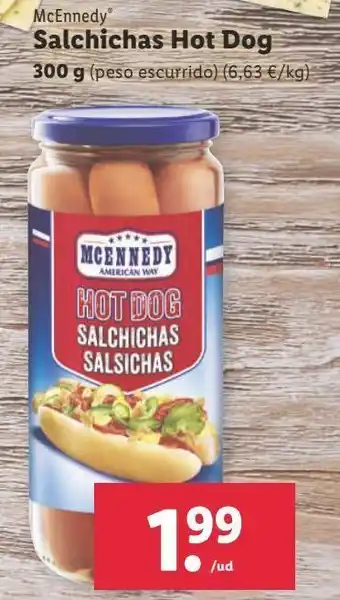 Lidl Salchichas hot dog mcennedy oferta
