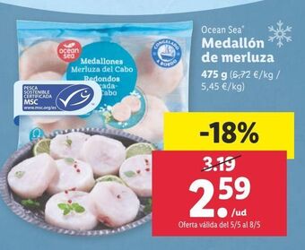 Lidl Medallones de merluza ocean sea oferta