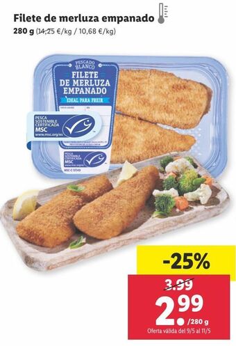 Lidl Filetes de merluza rebozados oferta