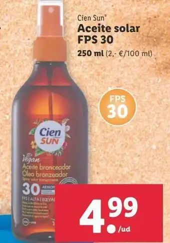 Lidl Aceite solar cien oferta