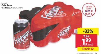 Lidl Refresco de cola freeway oferta