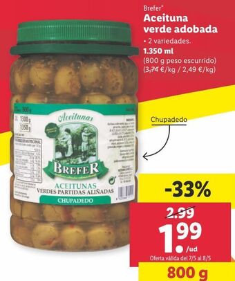 Lidl Aceitunas oferta
