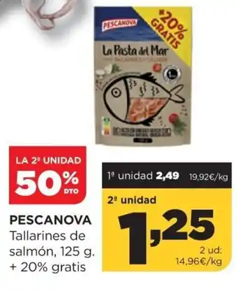 Alimerka Pescanova Tallarines de salmón 125 g. + 20% gratis oferta