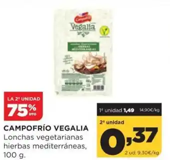 Alimerka Campofrío Vegalia Lochas vegetarianas hierbas mediterráneas 100 g. oferta