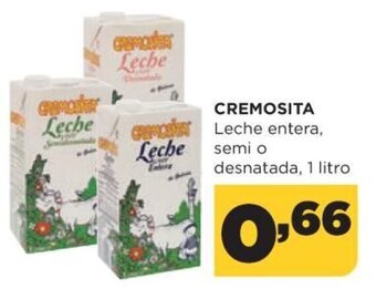 Alimerka Cremosita Leche entera semi o desnatada 1 litro oferta