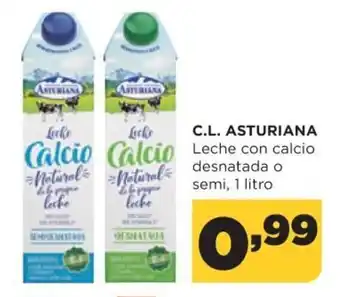 Alimerka C.L. Asturiana Leche con calcio desnatada o semi 1 litro oferta