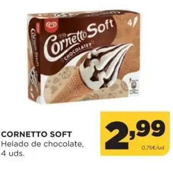 Alimerka Cornetto Soft Helado de chocolate 4 uds. oferta