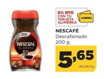Alimerka Nescafé Descafeinado 200 g. oferta