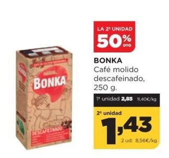 Alimerka Bonka Café molido descafeinado 250 g. oferta