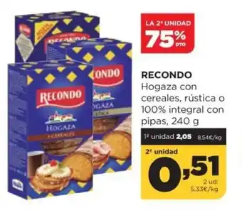 Alimerka Recondo Hogaza con cereales, rústica o 100 % oferta