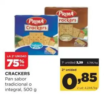 Alimerka Crackers Pan sabor tradicional o integral 500 g. oferta