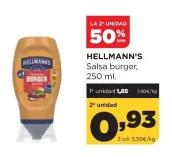 Alimerka Hellmann's Salsa burger 250 ml. oferta