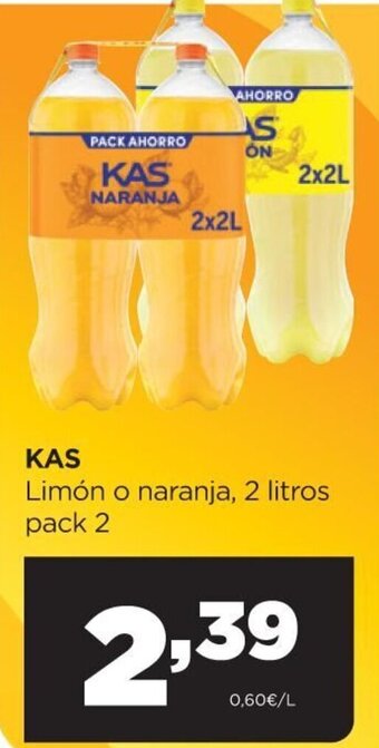Alimerka Kas Limón o naranja 2 litros pack 2 oferta