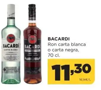 Alimerka Bacardi Ron carta blanca o carta negra, 70 cl oferta