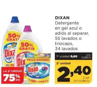 Alimerka Dixan Detergente en gel azul o adiós al separar, 55 lavados o triocaps 34 lavados oferta